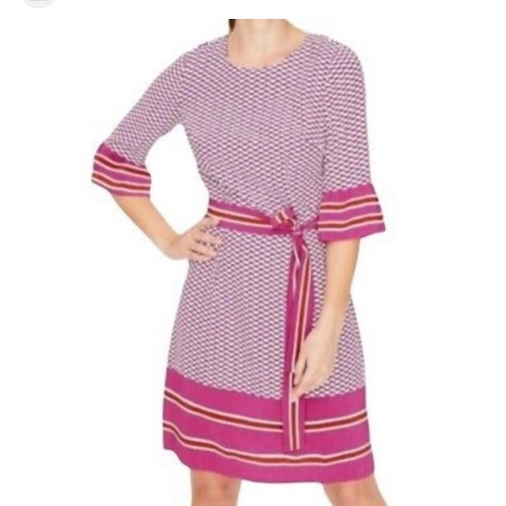 Boden pink and white dress size 8